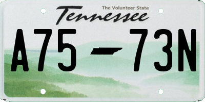TN license plate A7573N