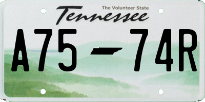 TN license plate A7574R