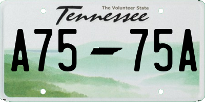 TN license plate A7575A
