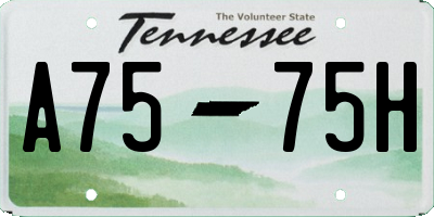 TN license plate A7575H