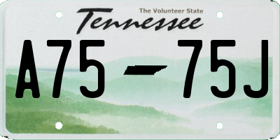 TN license plate A7575J
