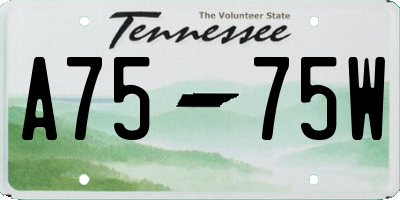 TN license plate A7575W