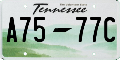 TN license plate A7577C