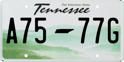 TN license plate A7577G