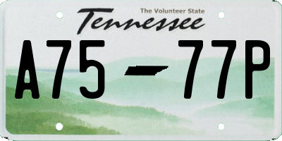 TN license plate A7577P
