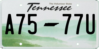 TN license plate A7577U