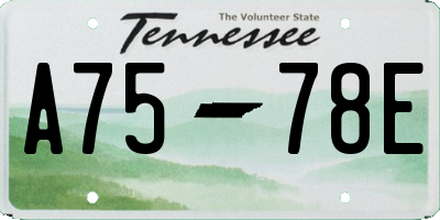 TN license plate A7578E