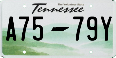 TN license plate A7579Y