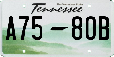 TN license plate A7580B