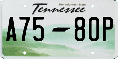 TN license plate A7580P