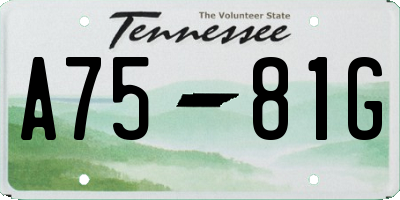 TN license plate A7581G