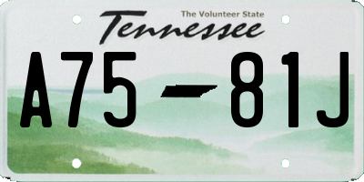 TN license plate A7581J