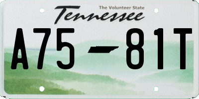 TN license plate A7581T