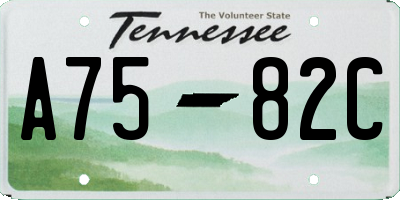 TN license plate A7582C