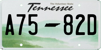 TN license plate A7582D