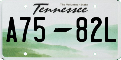 TN license plate A7582L