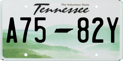 TN license plate A7582Y