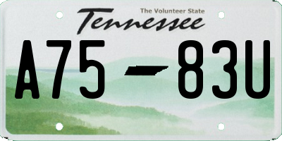 TN license plate A7583U