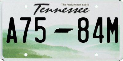 TN license plate A7584M