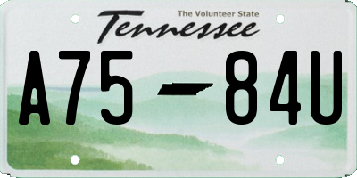 TN license plate A7584U