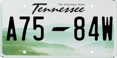 TN license plate A7584W