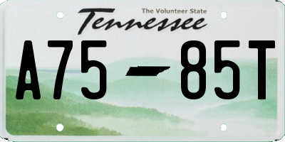 TN license plate A7585T