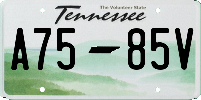 TN license plate A7585V