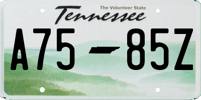 TN license plate A7585Z