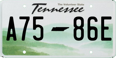 TN license plate A7586E
