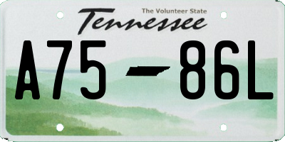 TN license plate A7586L