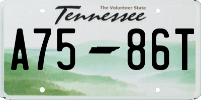 TN license plate A7586T