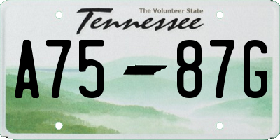 TN license plate A7587G