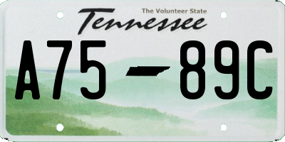 TN license plate A7589C