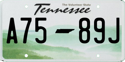 TN license plate A7589J
