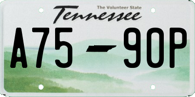 TN license plate A7590P