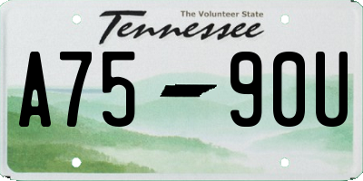 TN license plate A7590U