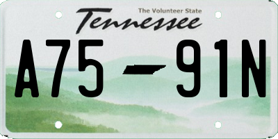 TN license plate A7591N