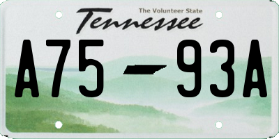 TN license plate A7593A