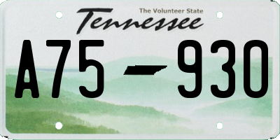 TN license plate A7593O