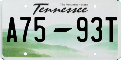 TN license plate A7593T