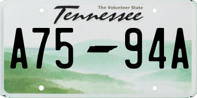 TN license plate A7594A