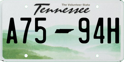 TN license plate A7594H