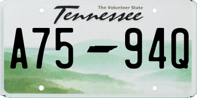 TN license plate A7594Q