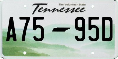 TN license plate A7595D