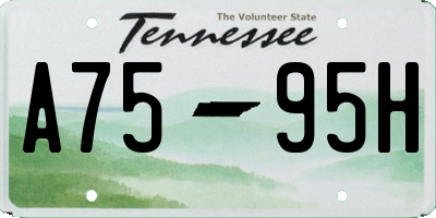 TN license plate A7595H