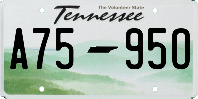 TN license plate A7595O