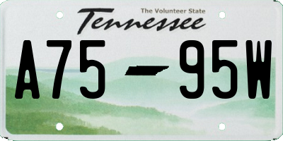 TN license plate A7595W