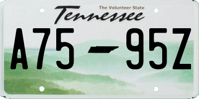TN license plate A7595Z