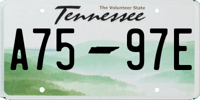 TN license plate A7597E