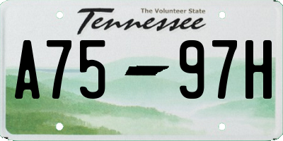 TN license plate A7597H